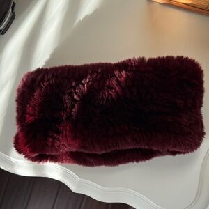 Linda Richards Luxurious Burgundy Faux Fur Headband